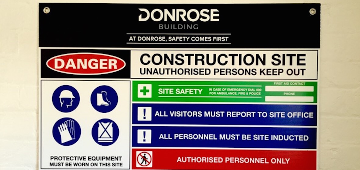 Corflute Construction Site Signs Donrose