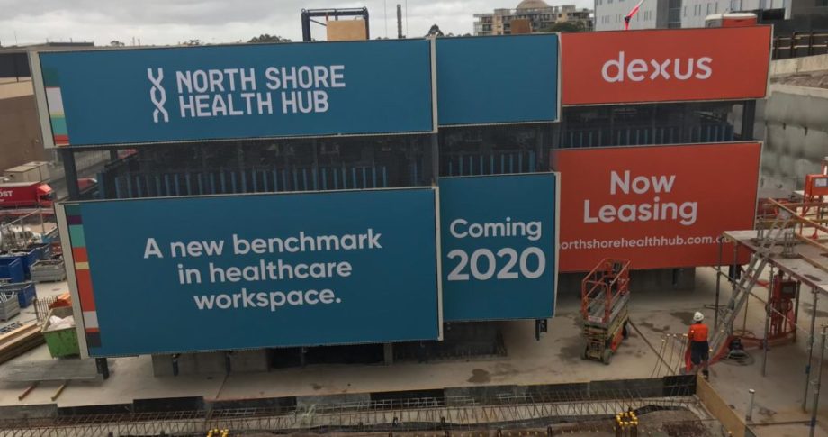 north shore health hub construction and building signs