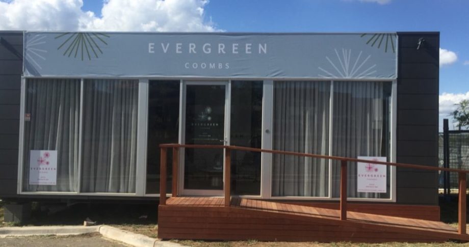 Evergreen display shed signage using vinyl and self adhesive gloss