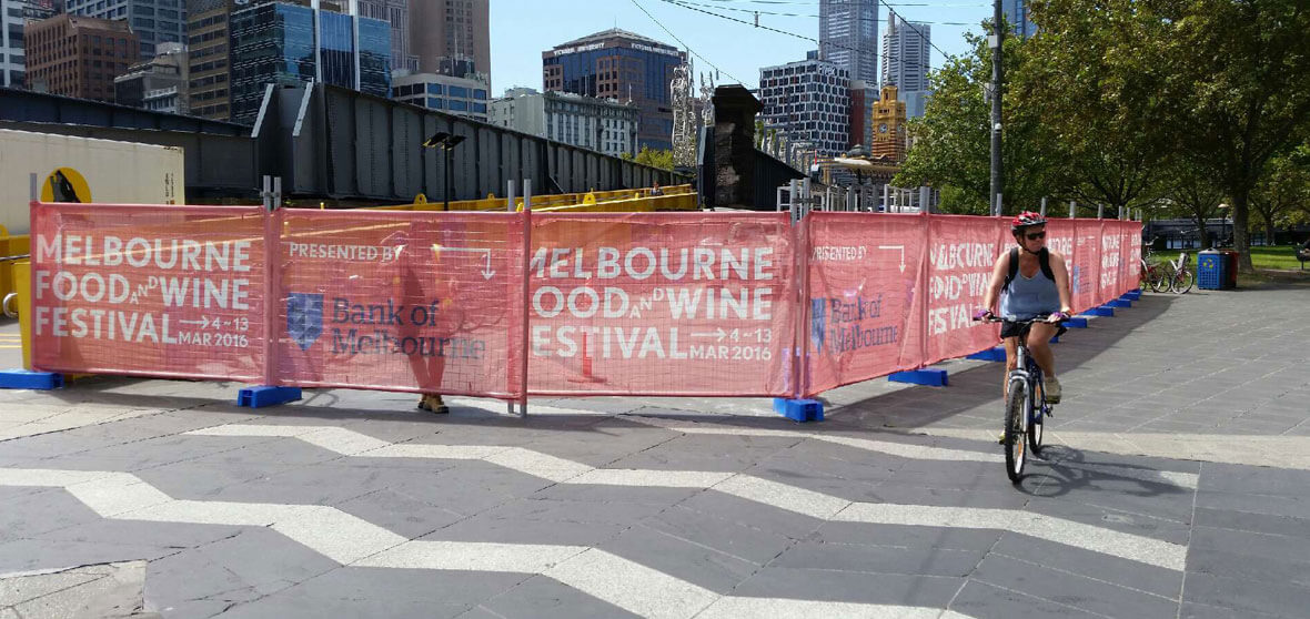 Printed Shade cloth for Melbourne Food and Wine festival