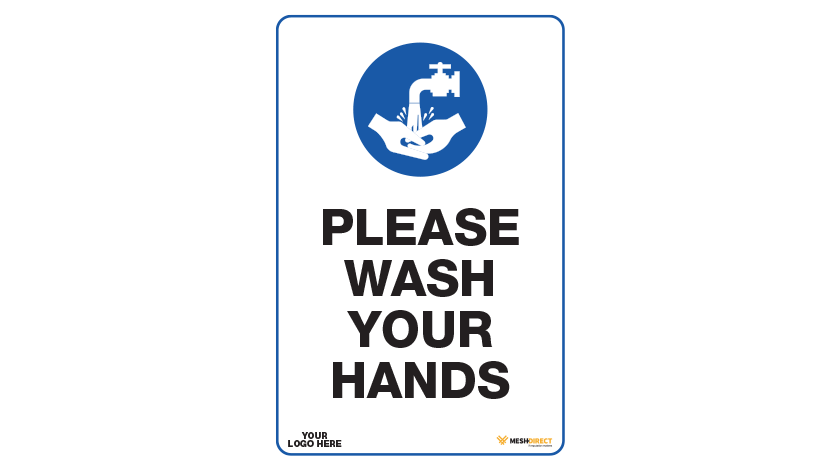 Construction Safety Sign Please Wash Your Hands