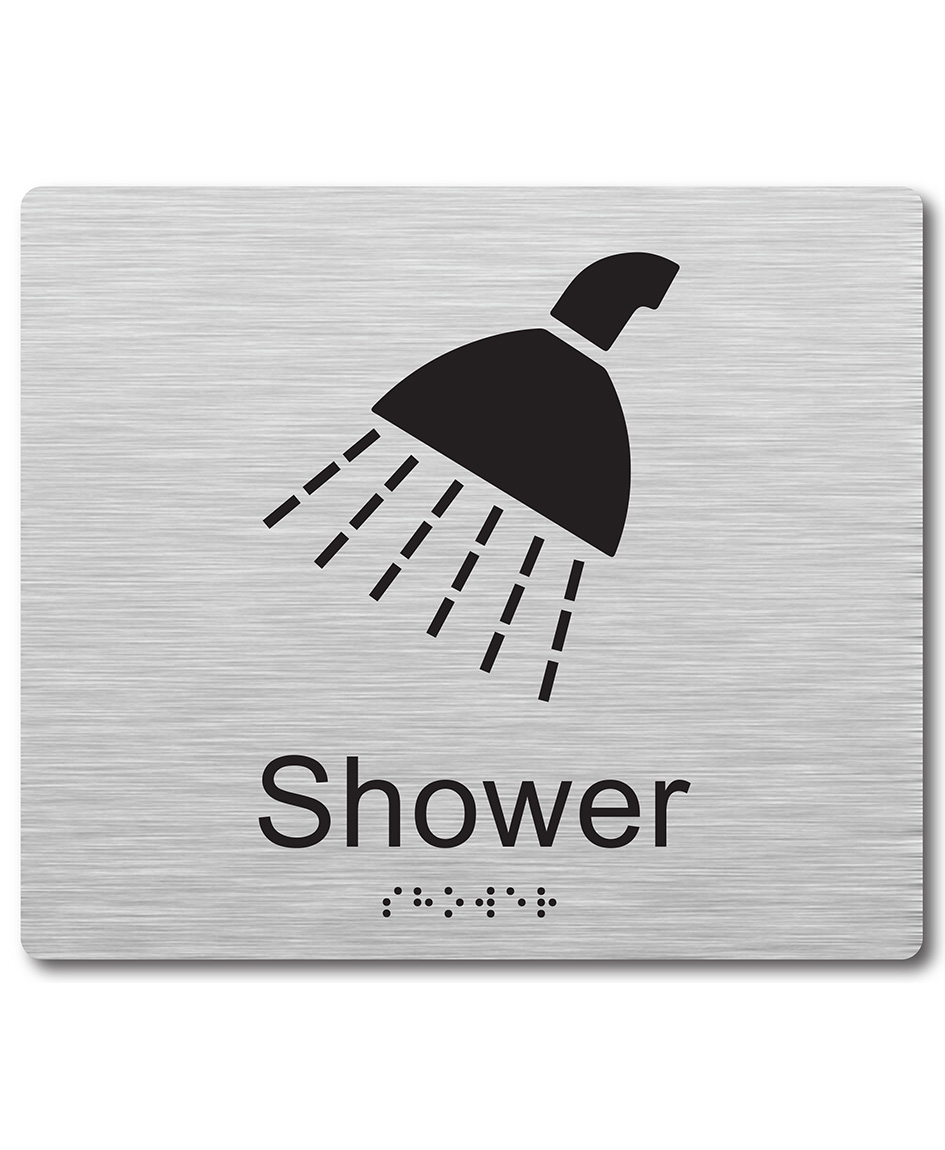 Shower Braille Sign