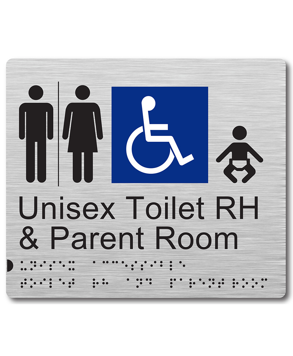 Unisex Toilet RH & Parent Room Braille Sign