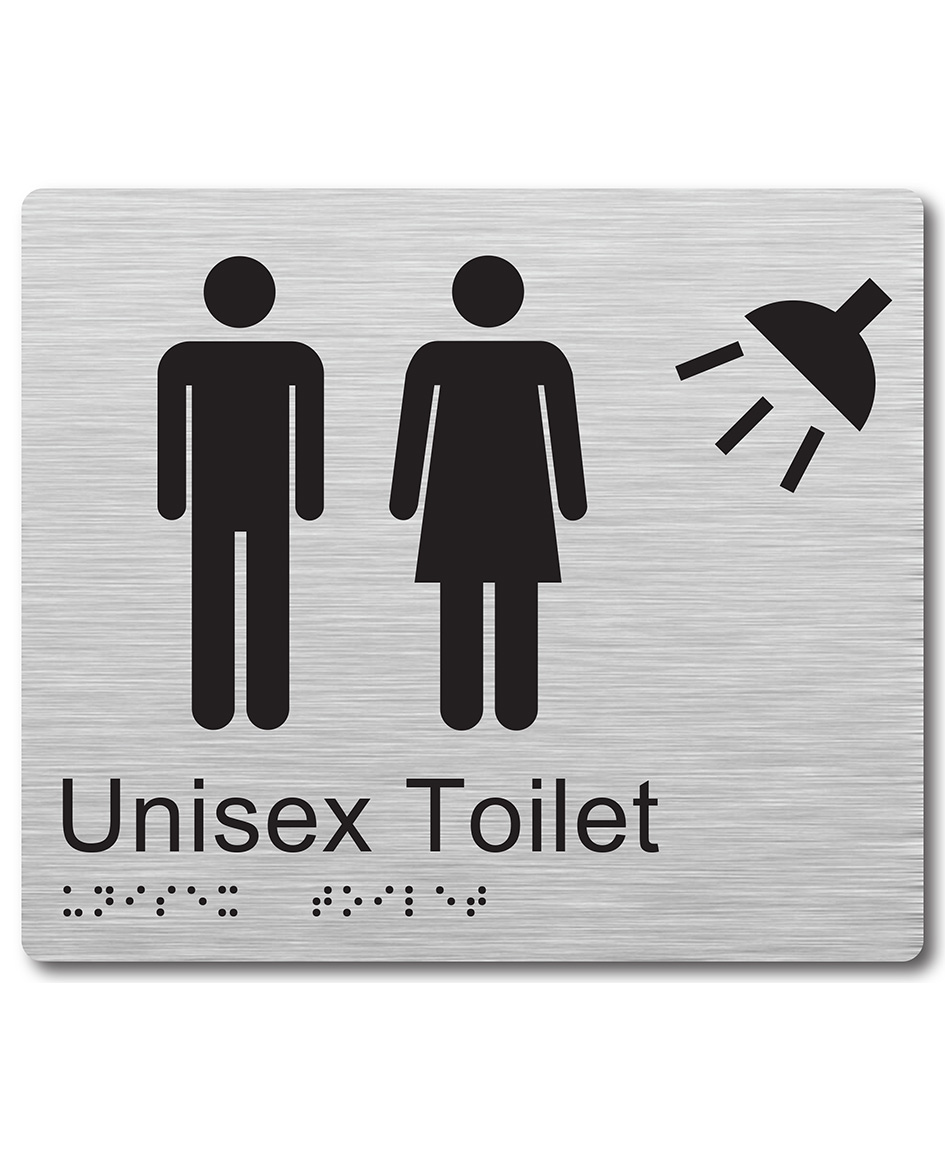 Unisex Toilet & Shower Type 1 Braille Sign