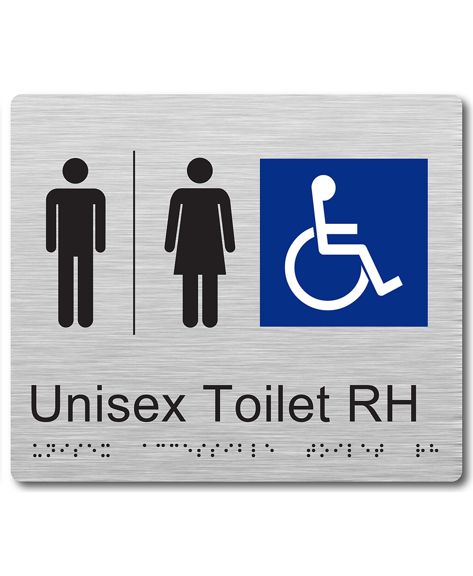 Unisex Toilet RH Braille Sign